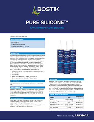 T1761 Pure Silicone Caulk TDS