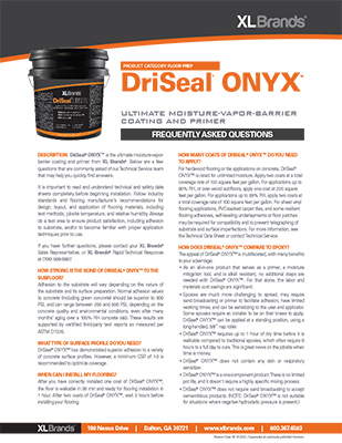 DriSeal ONYX - FAQs