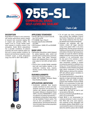 C82 Chem-Calk 955-SL Self-Leveling Data Sheet