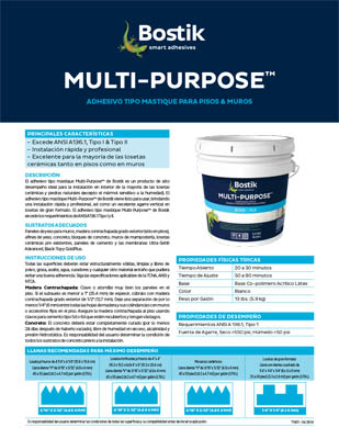 T1451 Multi-Purpose Mastic TDS ESP