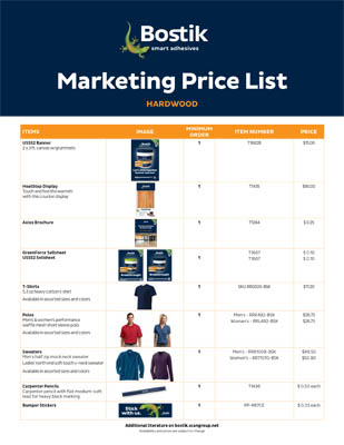 T1668 Marketing PriceList