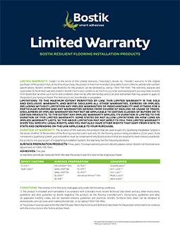 T1692 Bostik ResilientFlooring InstallationProducts Warranty
