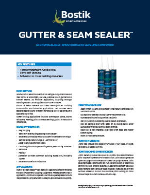 T3262 Gutter Seam Sealer TDS