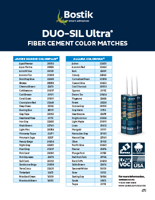 T3861 DUO-SIL-ULTRA fiber cement color matches