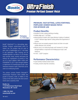 T89 Bostik UltraFinish Sell Sheet